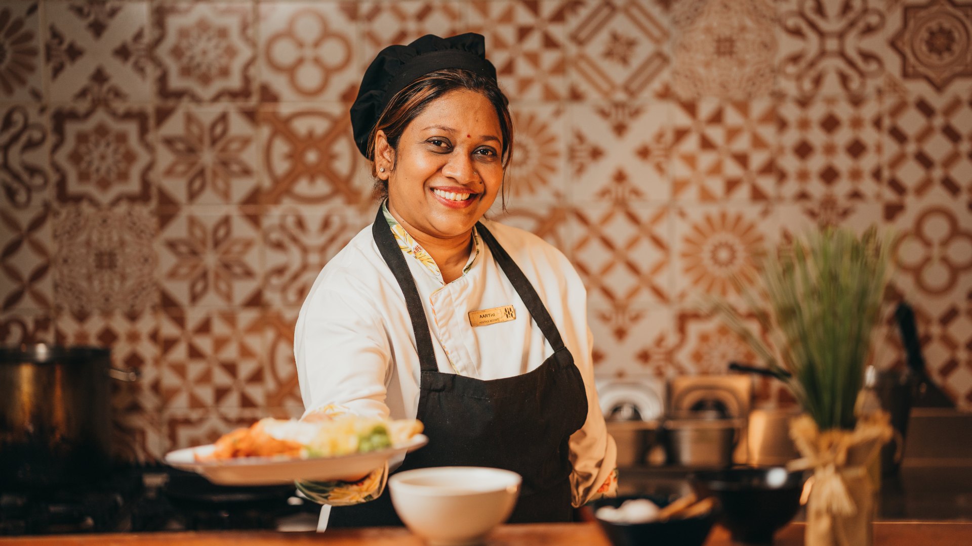 Friendly and smiling hospitality staff in Mauritius