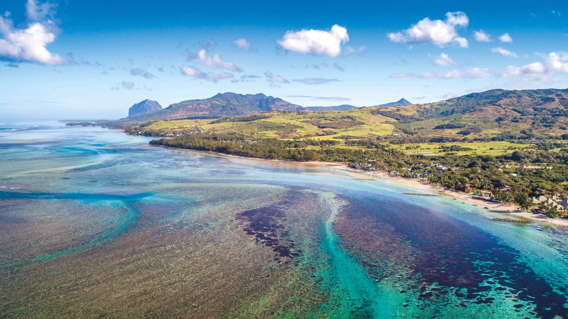 Scenic landscape of Bel Ombre in the south of Mauritius, with lush vegetation and coastal views