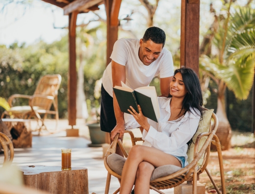 Afternoon reading at Kazalala bed and breakfast, South Mauritius