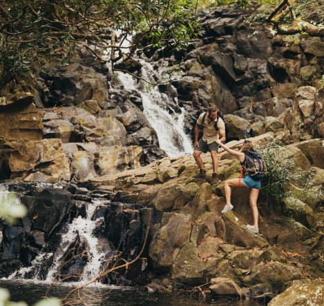 Randonnée dans la réserve naturelle de Bel Ombre, à travers des sentiers verdoyants et paysages tropicaux