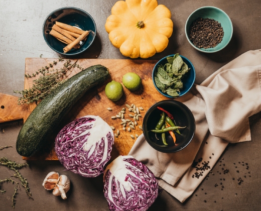 Selection of fresh local ingredients