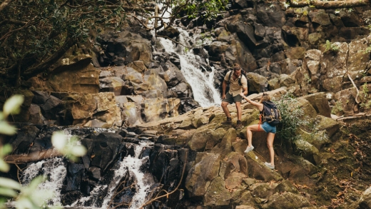 Rock climbing at Bel Ombre Nature Reserve, Mauritius