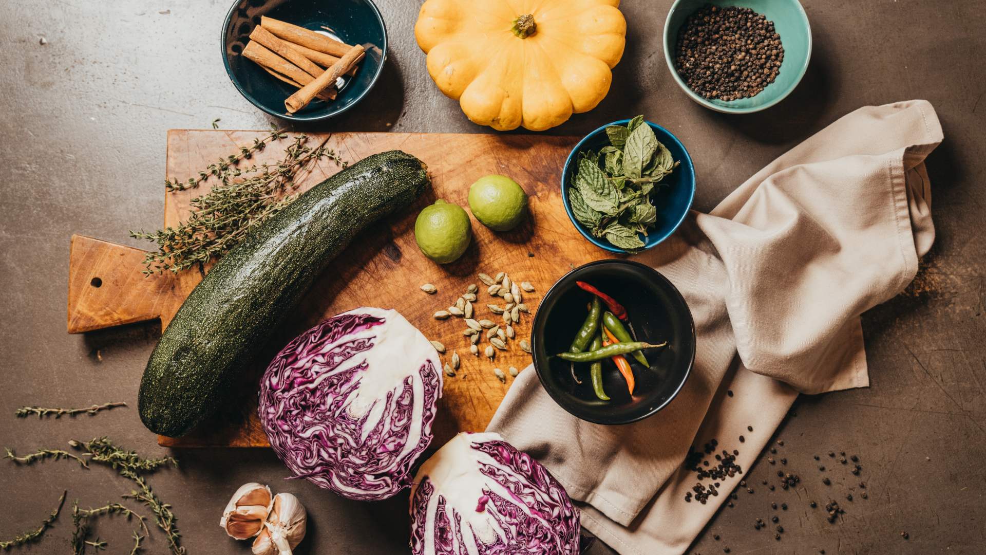 Fresh locally sourced ingredients promoting sustainable dining practices