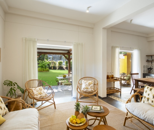 Team retreat at Kaz’alala, showcasing the terrace and scenic setting in South Bel Ombre Mauritius