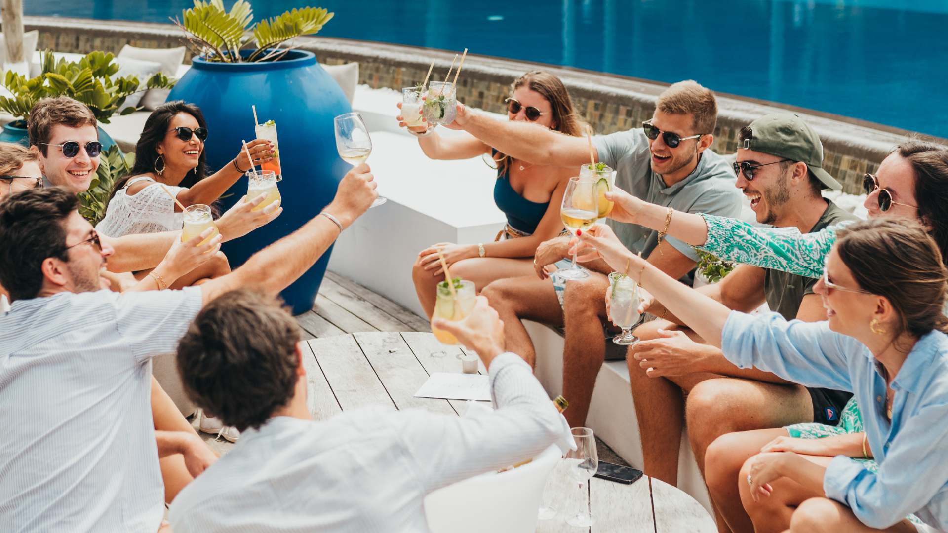 Relaxed atmosphere at C Beach Club after a kitesurf session