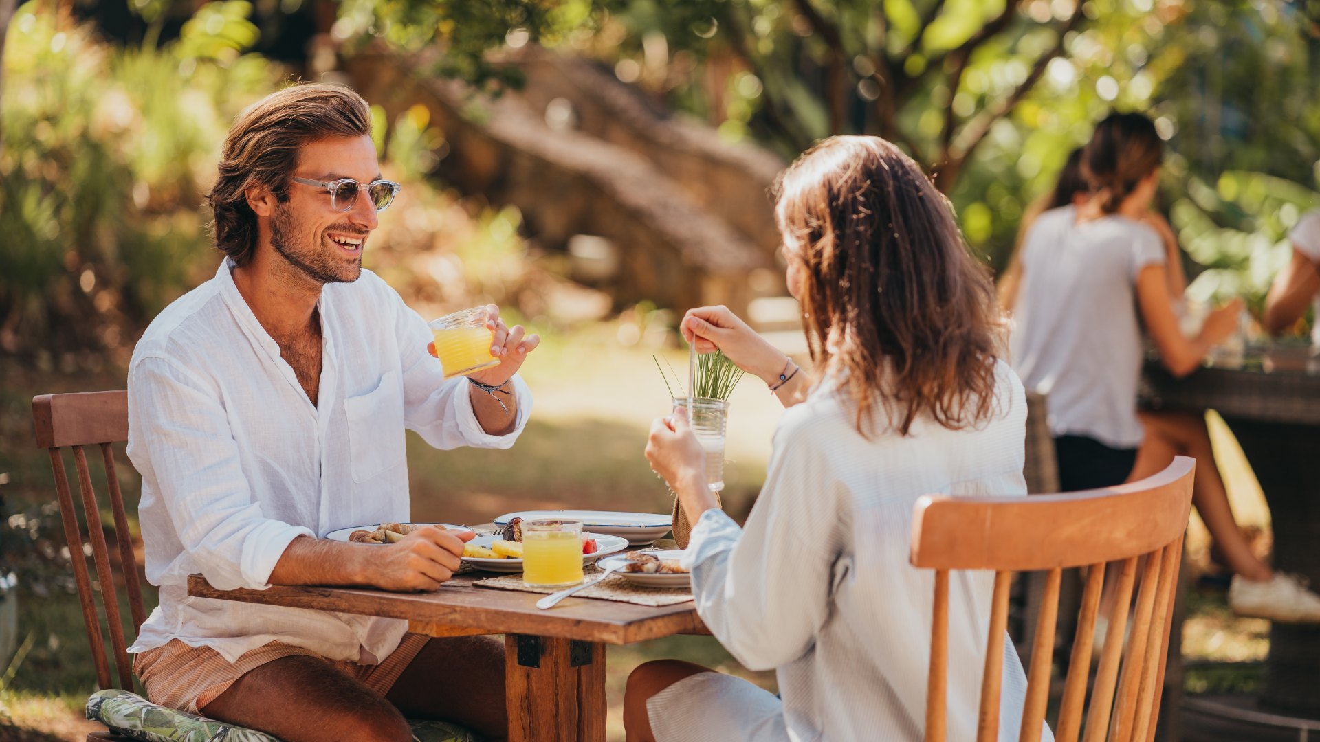 Traditional Mauritian breakfast with tropical fruits, pastries, and local dishes