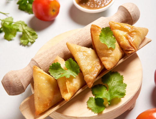 Traditional Mauritian samoussas at a bed and breakfast in Mauritius