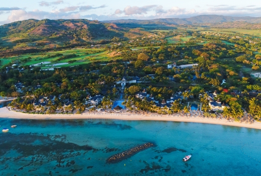 Panoramic view of Bel Ombre's unspoiled coastline and landscape in the south of Mauritius