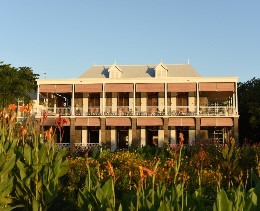 Château de Bel Ombre in southern Mauritius, historic estate surrounded by lush nature